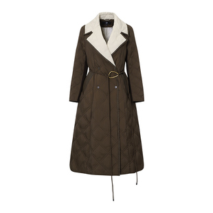 IDPAN羽绒服女冬中长款时尚大翻领通勤经典设计师款高端奢华大牌