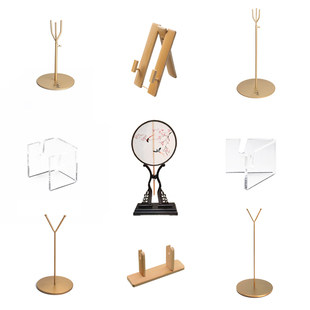 Fan风度扇架扇子底座摆件亚克力中式现代创意金属立体扇托摆放