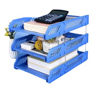 办公桌办公文件栏上多层置物架横式文件架档案资料合同书本收纳架件盘档案资料书本收纳架四层三层整理置物架