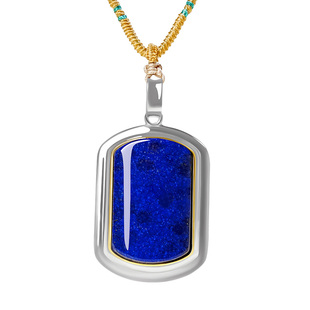 宫里上新青金石吊坠女款无事牌蓝色宝石项链纯银生日礼物送妈妈