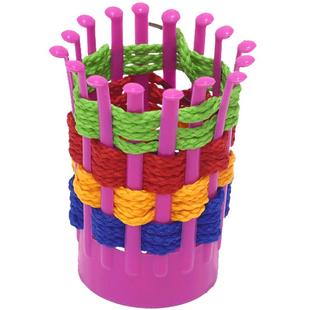 儿童益智幼儿园动工巧手编织花篮DIY桌面玩具塑料积木穿线板玩具