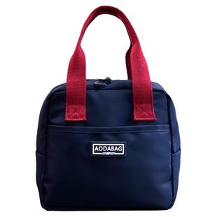 新款牛津布手提包保温饭盒包便当包上班族外出手提袋通勤小布包女