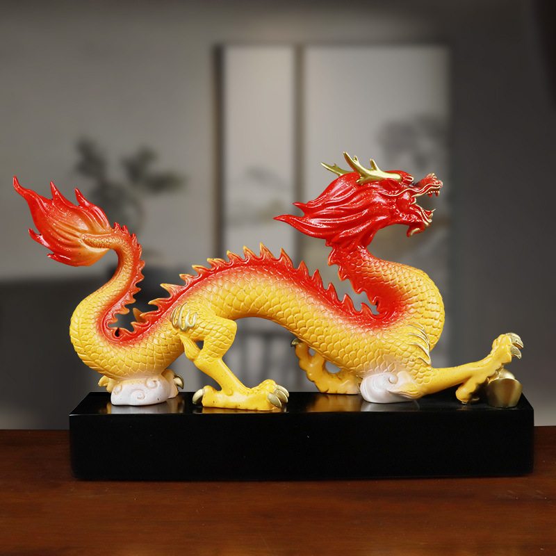 中式万事兴隆祥龙摆件办公室客厅酒柜装饰品摆件公司店铺开业礼品