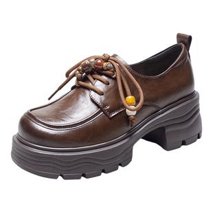 意尔康女鞋2026春季乐福鞋女士厚底英伦学院风小皮鞋配裙子单鞋