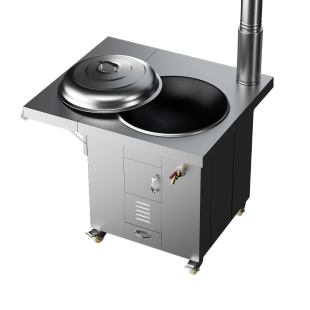 304不锈钢柴火灶家用烧木柴灶炉大锅台农村无烟新款移动土灶台