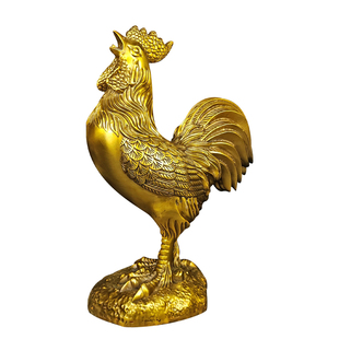 大号铜公鸡摆件元宝雄鸡一鸣惊人工艺品小公鸡金鸡报晓生肖鸡王