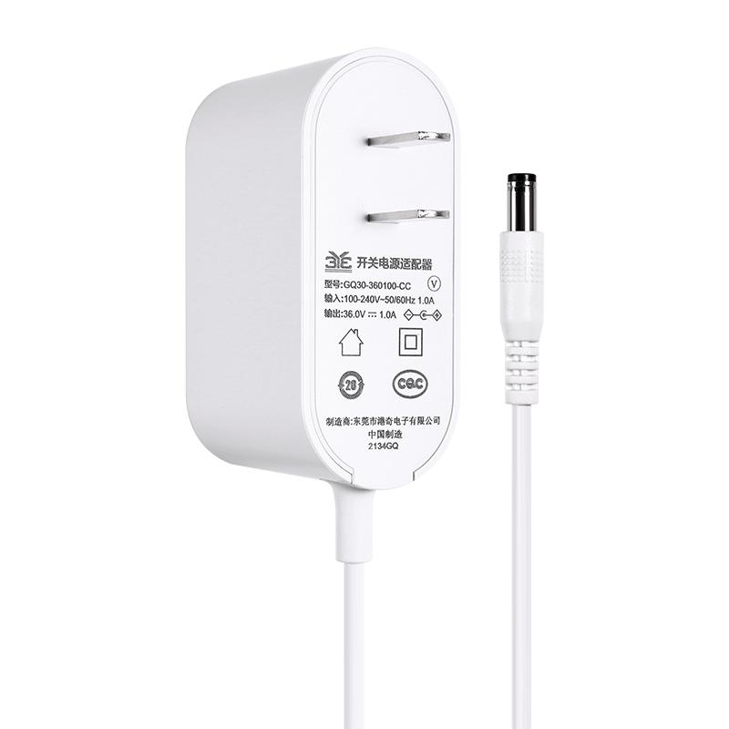 适用于德尔玛洗地机干湿两用吸尘器充电器36V800MA电流26V24V19V电源线适配器DEM-VX100通用