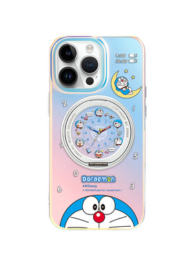 MASFEIL × 时钟叮当猫适用苹果17Promax手机壳新款15磁吸带支架iPhone16Pro保护套14支点Lo5女ip13pm全包
