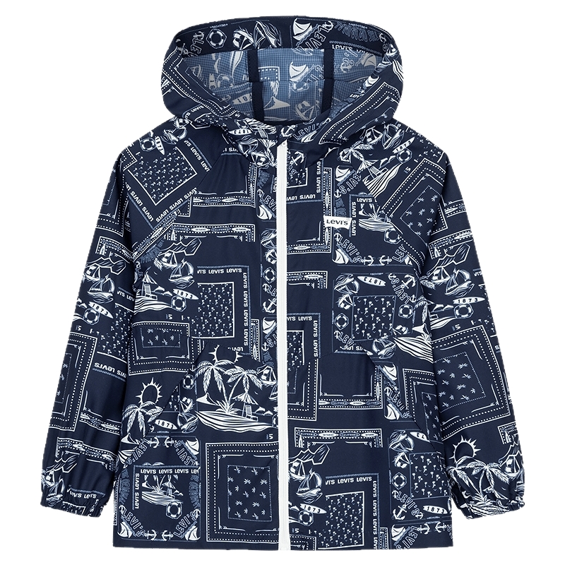 Levis儿童风衣皮肤衣2025夏季新款透气防晒男童上衣外套童装户外