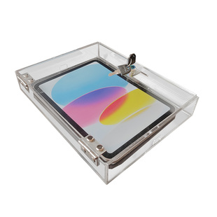 透明亚克力禁用Ipad带锁开门密码锁退拉门保管盒防盗学生员工充电