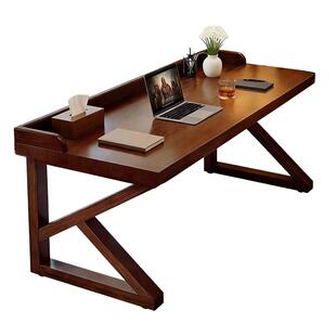 三梦全实木书桌学习长条办公桌子工作台中古风双人电脑桌家用卧室