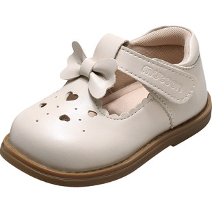 牧童宝宝公主鞋春秋女童鞋软底镂空小皮鞋甜美单鞋蝴蝶结婴儿鞋子