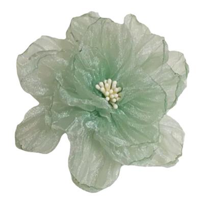 海边度假风薄荷绿色仿真花发夹女