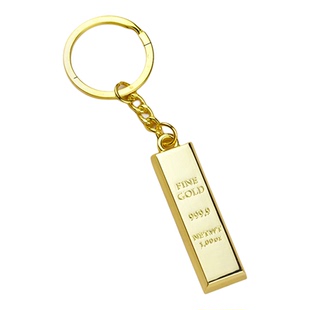 跨境创意金条定制钥匙扣实心金块仿真金砖男女挂件金店新年小礼品