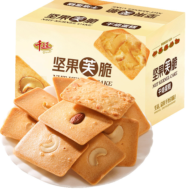 坚果芙脆饼干椰片腰果巴旦木脆