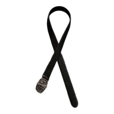 小心袖口 Vintage中古意大利手工缝制十字架腰带复古百搭皮带配饰