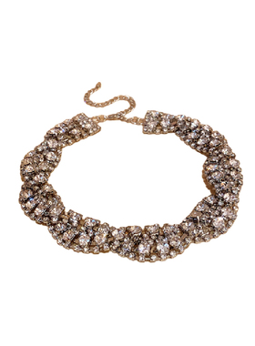 闪钻麻花颈链女高级感