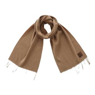 ELLE含山羊绒红色围巾女冬季户外纯色保暖送礼礼盒装百搭羊毛围脖