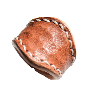 茄子原创美式复古方巾扣手工植鞣牛皮小腰果花丝巾扣bandana个性