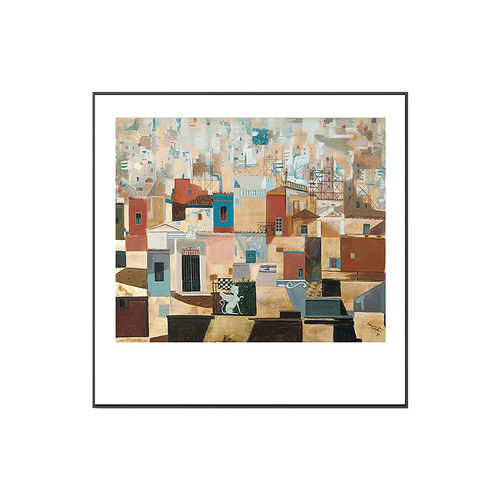 斯皮罗斯北欧小众艺术装饰画现代ins抽象风景客厅餐厅挂画落地画