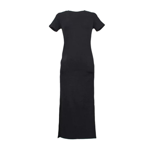 黑色连衣裙女夏巨好看掐腰裙子高级感显瘦包臀裙大码开叉下摆长裙