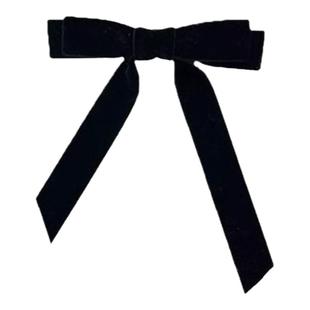 古力娜扎同款千金风黑色丝绒蝴蝶结发夹女2025新款头饰高级感顶夹