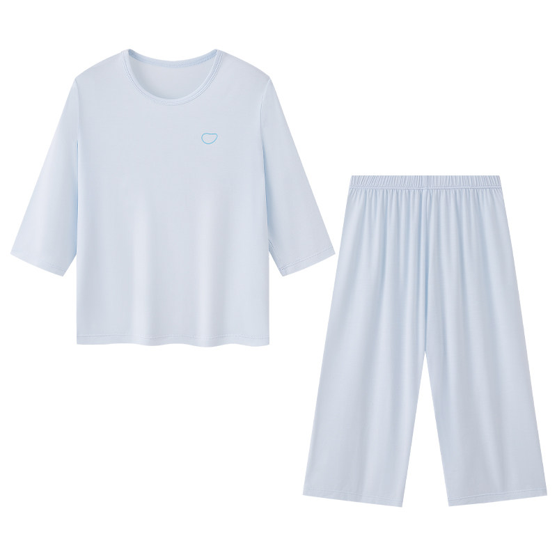 小番薯potatokids莫代尔春夏男童女童居家七分袖软软衣家居服套装