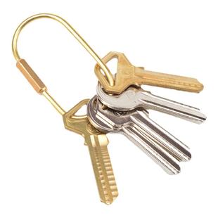 北欧简约黄铜钥匙扣 金色手工钥匙挂环 男女汽车钥匙圈 金属复古