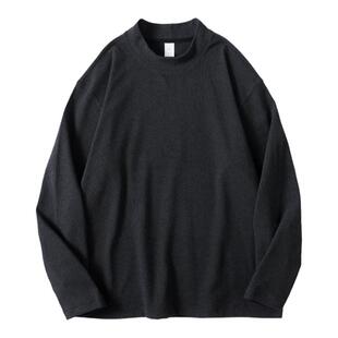 秋季德绒保暖半高领打底衫男宽松简约百搭上衣男士大码长袖t恤潮