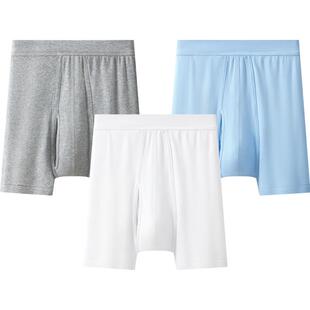[3条]三枪内裤男纯棉透气高腰大码四角全棉防磨腿加长运动吸汗