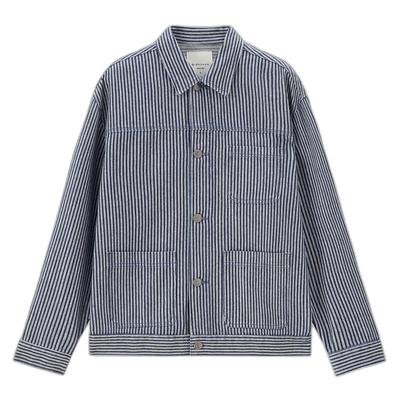 Giordano多袋牛仔外套条纹