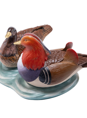 北将出双入对纯铜彩绘送新人鸳鸯