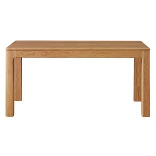 全友家居2025新款原木风长方形实木岩板餐桌客厅家用红橡木吃饭桌