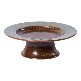 龙泉青瓷高脚水果盘陶瓷香橼果佛手柑托盘客厅茶点盘供家用点心盘