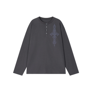 GRAVER [UNISEX]SIM CROSS 亨利领长袖T恤_2色 M韩国官网直邮进口