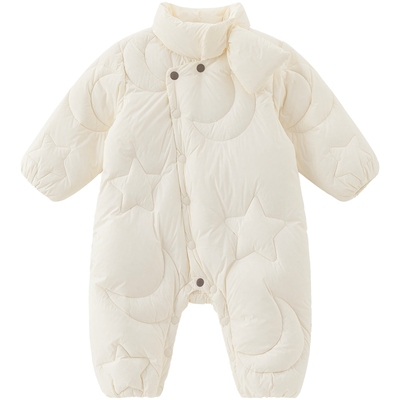 乖奇熊宝宝三防围脖领羽绒连体衣