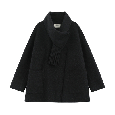 气质中长款双面毛呢大衣