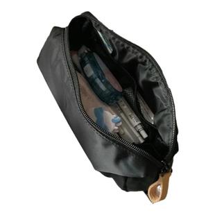 新款黑色耐脏笔袋小众防水简约软呼夹层大容量收纳袋文具袋铅笔盒