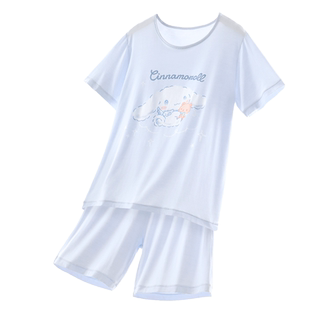 玉桂狗女童睡衣短袖套装夏季2026新款洋气儿童莫代尔薄家居服童装