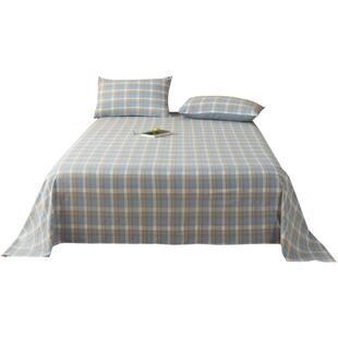 纯棉床单单件水洗棉全棉床笠100学生宿舍单人粗布床上三件套被单3