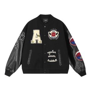 【Achock官方店】美式嘻哈重磅字母外套潮牌高街秋冬棒球服夹克