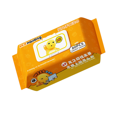 奶龙湿巾大包80抽家庭装