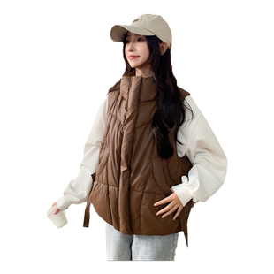 羽绒棉马甲女款2025新款秋冬季外套女外穿马夹薄款背心小个子上衣