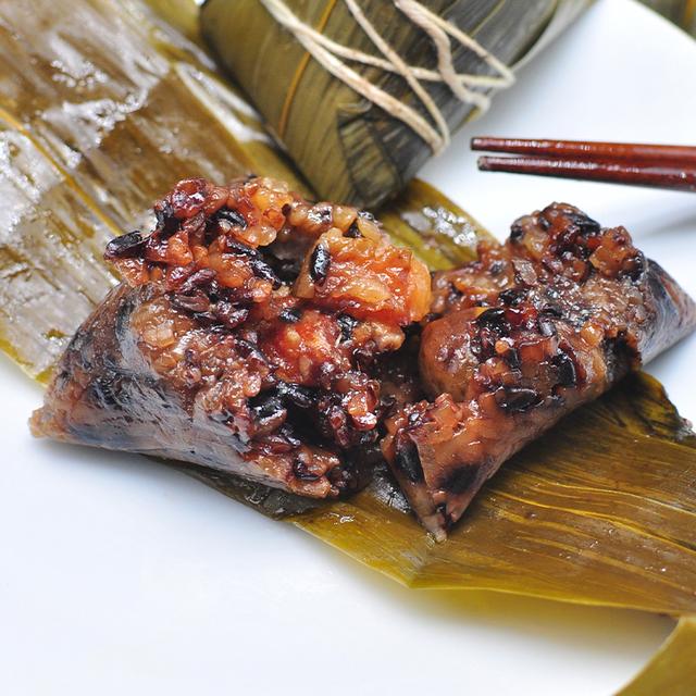 端午节广式手工墨米肉粽粗粮代餐早餐粽子板栗肉粽煮前含肉量10