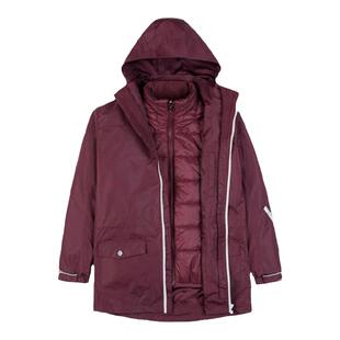 校服英伦学院风学生男女童冬季棉服儿童枣红色内胆冲锋衣两件套