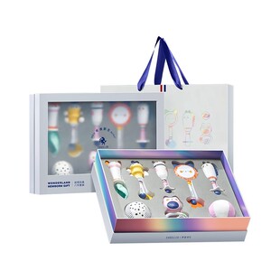 英国evoceler新生婴儿玩具见面礼盒满月宝宝安抚追视摇铃高端礼物