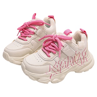 千百度2025冬季新款儿童加绒运动鞋男童软底跑步鞋女童时尚老爹鞋