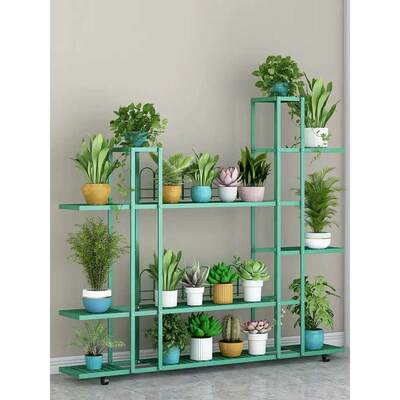 欧式铁艺多肉绿植客厅创意多层花架庭院阳台收纳落地式养花置物架