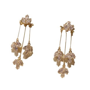 S925银针【枫叶】一款两戴轻奢小众感时尚流苏树叶耳环女新款