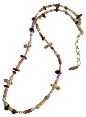 彩虹碎石点点项链法式时尚感轻奢感精致潮流小众设计高级感锁骨链